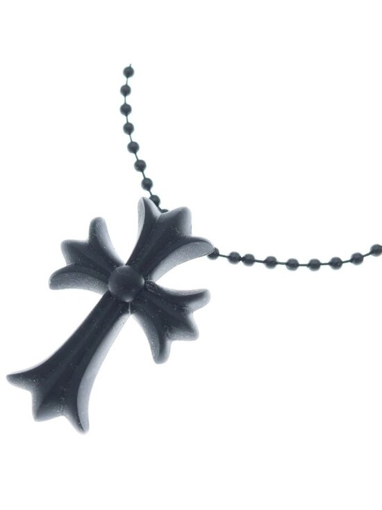 Chrome Hearts Rubber CH Crs Sml Small CH Cross Necklace Silicone Black